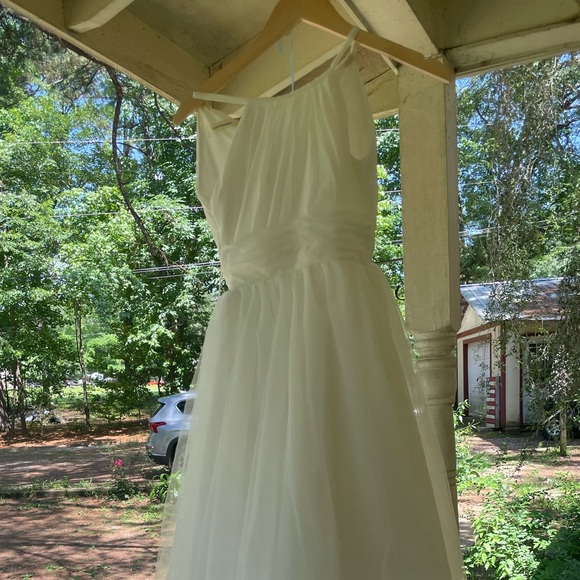 Girls Dress 12 White Flower Girl A-Line **Gown Altered in waste to fit size 8. - Picture 2 of 8